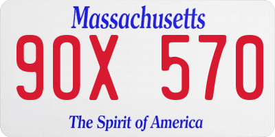 MA license plate 9OX570