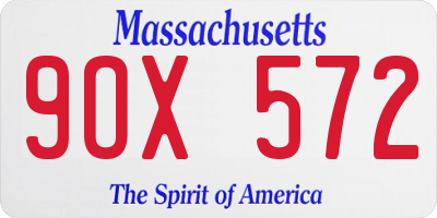 MA license plate 9OX572