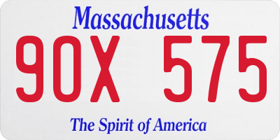 MA license plate 9OX575