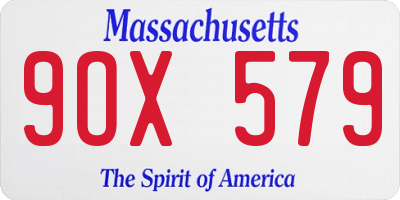MA license plate 9OX579