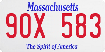 MA license plate 9OX583