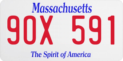 MA license plate 9OX591