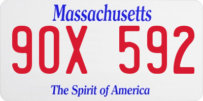 MA license plate 9OX592