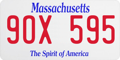 MA license plate 9OX595