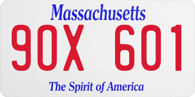 MA license plate 9OX601