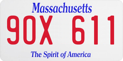 MA license plate 9OX611