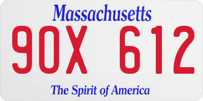 MA license plate 9OX612