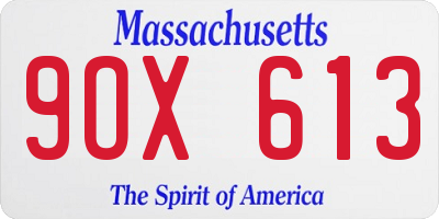 MA license plate 9OX613