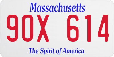 MA license plate 9OX614