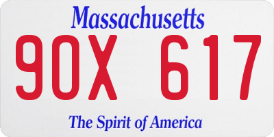 MA license plate 9OX617