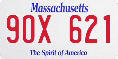 MA license plate 9OX621