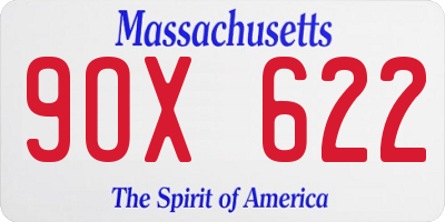 MA license plate 9OX622