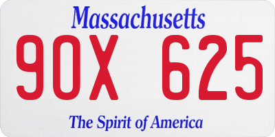 MA license plate 9OX625