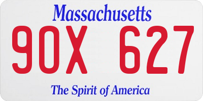 MA license plate 9OX627