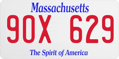 MA license plate 9OX629