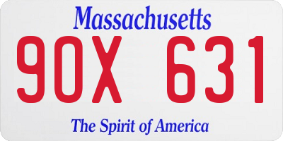 MA license plate 9OX631