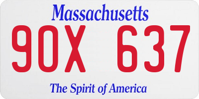MA license plate 9OX637