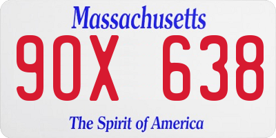 MA license plate 9OX638