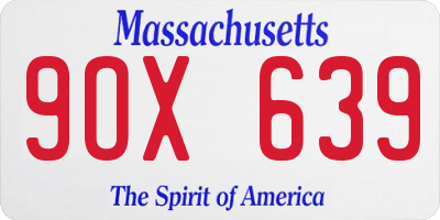 MA license plate 9OX639