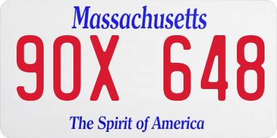 MA license plate 9OX648
