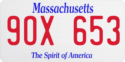 MA license plate 9OX653
