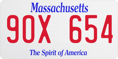MA license plate 9OX654