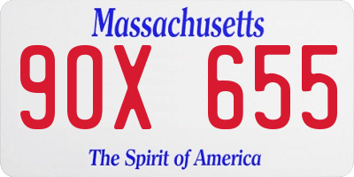MA license plate 9OX655