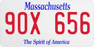 MA license plate 9OX656