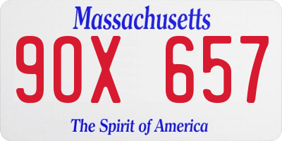 MA license plate 9OX657
