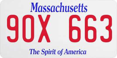 MA license plate 9OX663
