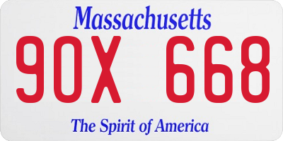 MA license plate 9OX668