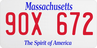 MA license plate 9OX672
