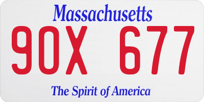 MA license plate 9OX677
