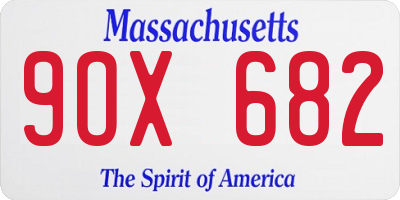 MA license plate 9OX682
