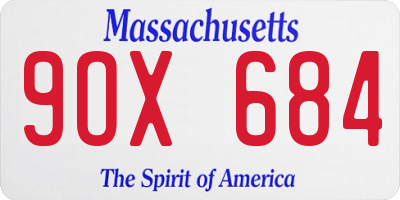 MA license plate 9OX684
