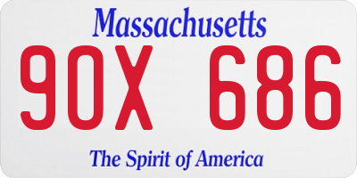 MA license plate 9OX686