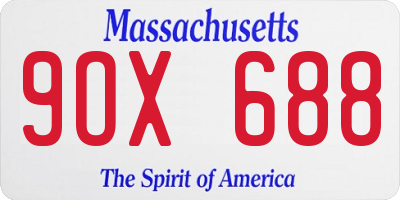 MA license plate 9OX688