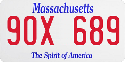 MA license plate 9OX689