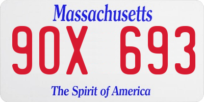 MA license plate 9OX693