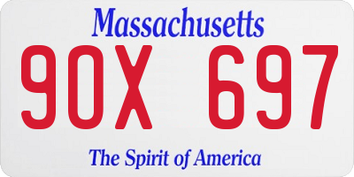 MA license plate 9OX697