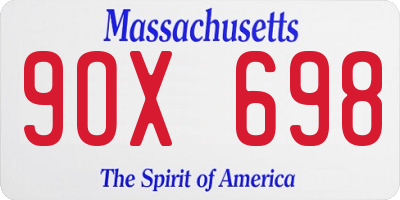 MA license plate 9OX698