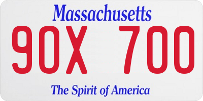MA license plate 9OX700
