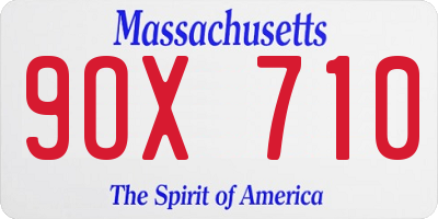 MA license plate 9OX710