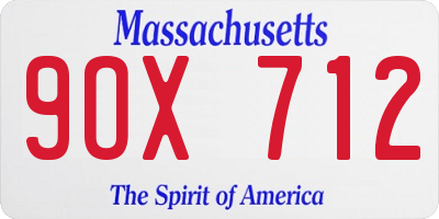 MA license plate 9OX712