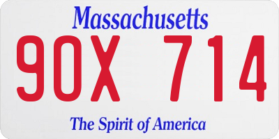 MA license plate 9OX714
