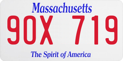MA license plate 9OX719