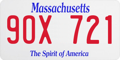 MA license plate 9OX721