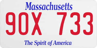 MA license plate 9OX733
