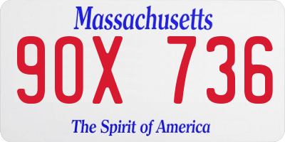MA license plate 9OX736