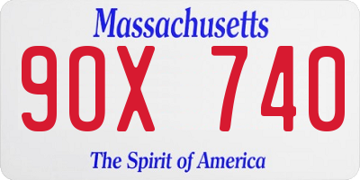 MA license plate 9OX740